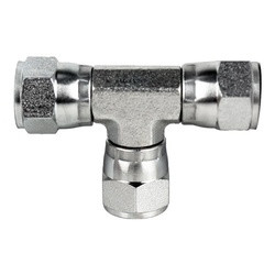 Midland Metal 9344-06-06-06 Swivel Union Tee, 3/8-in Female BSPP Swivel x 3/8-in Female BSPP Swivel x 3/8-in Female BSPP Swivel, Steel