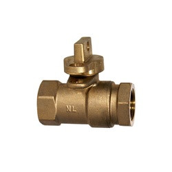 Midland Metal 970261 Curb Stop Ball Valve, 1-in Nominal, FIP x FIP, Lead-Free Bronze