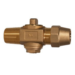 Midland Metal 970264 Curb Stop Ball Valve, 3/4-in Nominal, MIP x CTS, Lead-Free Bronze