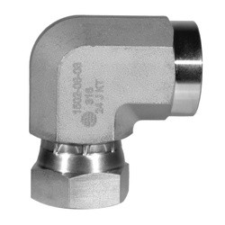 STAINLESS ADAPTERS SS1502-06-06 90-deg Swivel Elbow, 3/8-in Female NPTF x 3/8-in Female NPSM Swivel, Stainless Steel