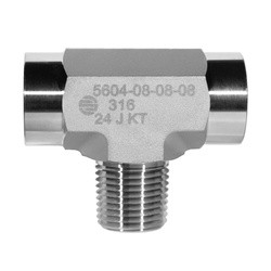 STAINLESS ADAPTERS SS5604-12-12-12 Male Pipe Branch Tee, 3/4-in Female NPTF x 3/4-in Female NPTF x 3/4-in Male NPTF, Stainless Steel