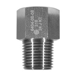 STAINLESS ADAPTERS SS6404-32-32 Adapter, 2-in Female O-Ring Boss x 2-in Male NPTF, Stainless Steel
