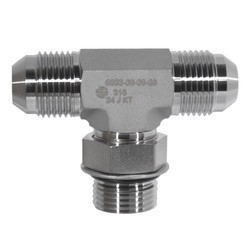 STAINLESS ADAPTERS SS6803-24-24-24 Branch Tee, 1-1/2-in Male JIC x 1-1/2-in Male JIC x 1-1/2-in Male Adjustable O-Ring Boss, Stainless Steel