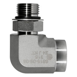 STAINLESS ADAPTERS SS6815-08-08 90-deg Elbow, 1/2-in Male Adjustable O-Ring Boss x 1/2-in Female O-Ring Boss, Stainless Steel