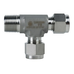 Midland Metal Mid-Lok SSC2605888 Run Tee, 1/2-in Tube x 1/2-in Male NPT x 1/2-in Tube, Stainless Steel