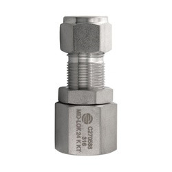 Midland Metal Mid-Lok SSC27051008 Bulkhead Union with Nut, 5/8-in Tube x 1/2-in Female NPT, Stainless Steel