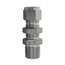 Midland Metal Mid-Lok SSC27061212 Bulkhead Union with Nut, 3/4-in Tube x 3/4-in Male NPT, Stainless Steel