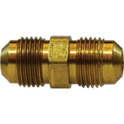 Midland Metal 04097-04 Extra Heavy Union, 1/4 in SAE 45 deg Flared x 1/4 in SAE 45 deg Flared, Brass