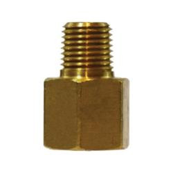 Midland Metal 10440P SAE 45deg Flare Adapter, 1/4-in Female Flare x 1/8-in Male NPTF, Brass