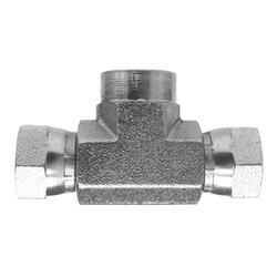 Midland Metal 16021612 Pipe Swivel Branch Tee, 1-in Female NPTF x 3/4-in Female NPSM Swivel x 3/4-in Female NPSM Swivel, Steel