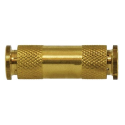 Midland Metal 20019V Union Connector, 1/4-in Push-to-Connect x 1/4-in Push-to-Connect, Brass, FKM
