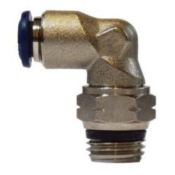 Midland Metal 20085NA 90-deg Swivel Male Elbow, 1/2-in Push-to-Connect x 3/8-in Male Global Thread Swivel, Brass, Nickel-Plated