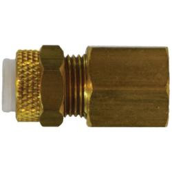 Midland Metal 20258 Poly-Flo® Interchangeable Female Adapter, 3/16-in Compression x 1/4-in Female NPTF, Brass