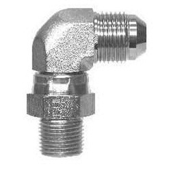Midland Metal 2501S64 Swivel Elbow, 3/8-in Male JIC x 1/4-in Male NPTF Swivel, Steel