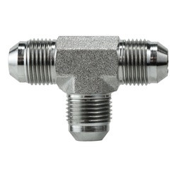 Midland Metal 2603128 Union Tee, 3/4-in Male JIC x 3/4-in Male JIC x 1/2-in Male JIC, Steel