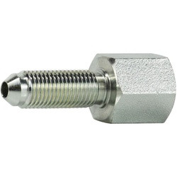 Midland Metal 270568 Bulkhead Adapter, 3/8-in Male JIC x 1/2-in Female NPTF, Steel