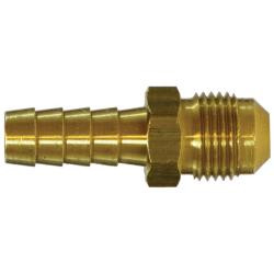 ANDERSON METALS 07004-0506 45-deg SAE Flare Male Adapter, 5/16-in Hose Barb x 3/8-in Male Flared, Brass