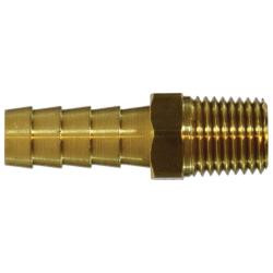 Midland Metal 32011L Rigid Male Adapter, 3/8-in Hose Barb Barb x 1/8-in Male NPTF, Brass