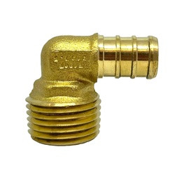 Midland Metal 35085 Male Elbow, 1/2-in PEX x 1/2-in Male NPTF, Lead-Free Brass