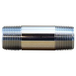 Midland Metal 41080 Nipple, 3/4 in MPT x 3/4 in MPT, Close, Brass, Chrome-Plated
