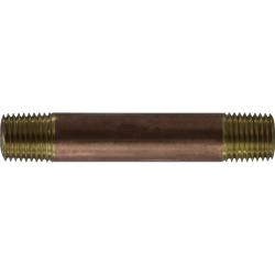 Midland Metal 42024 Nipple, 1/4 in MPT x 1/4 in MPT, 3 in, Brass