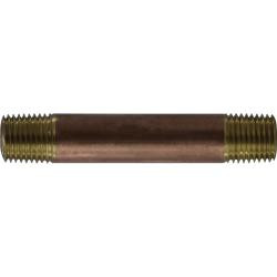 Midland Metal 42026 Nipple, 1/4 in MPT x 1/4 in MPT, 4 in, Brass
