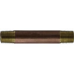 Midland Metal 42028 Nipple, 1/4 in MPT x 1/4 in MPT, 5 in, Brass