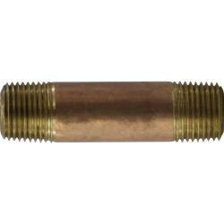 Midland Metal 42062 Nipple, 1/2 in MPT x 1/2 in MPT, 2 in, Brass