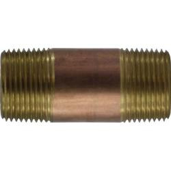 Midland Metal 42105 Nipple, 1 in MPT x 1 in MPT, 4 in, Brass