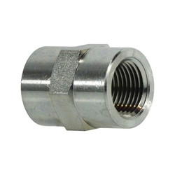 Midland Metal 500062 Reducing Pipe Coupling, 3/8-in Female NPTF x 1/8-in Female NPTF, Steel