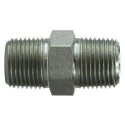 Midland Metal 5404208 Reducing Hex Pipe Nipple, 1-1/4-in Male NPTF x 1/2-in Male NPTF, Steel