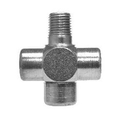 Midland Metal 56558888 Male Pipe Branch Cross, 1/2-in Male NPTF x 1/2-in Female NPTF x 1/2-in Female NPTF x 1/2-in Female NPTF, Steel