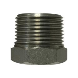 Midland Metal 62507B1 Barstock Hex Bushing, 3/4 in MPT x 1/4 in FPT, Stainless Steel, 1000/3000 lb