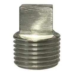 Midland Metal 62654B1 Barstock Square Head Plug, 3/4 in MPT, Stainless Steel, 1000/3000 lb