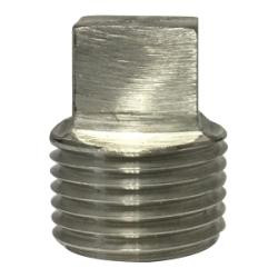 Midland Metal 62657B1 Barstock Square Head Plug, 1-1/2 in MPT, Stainless Steel, 1000/3000 lb