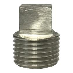 Midland Metal 63657B1 Barstock Square Head Plug, 1-1/2 in MPT, Stainless Steel, 1000/3000 lb