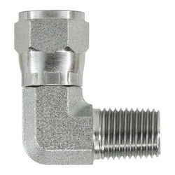 Midland Metal 6501-12-08 90-deg Swivel Elbow, 3/4-in Female JIC Swivel x 1/2-in Male NPTF, Steel