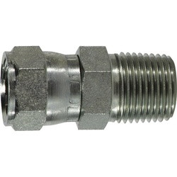 Midland Metal 6505-10-06 Swivel Adapter, 5/8-in Female JIC Swivel x 3/8-in Male NPTF, Steel