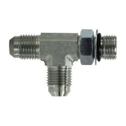 Midland Metal 6804NWO24 Run Tee, 1-1/2-in Male JIC x 1-1/2-in Male O-Ring Boss x 1-1/2-in Male JIC, Steel
