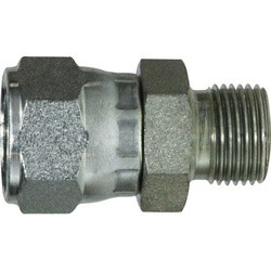 Midland Metal 7022-06-08 Swivel Adapter, 3/8-in Female JIC Swivel x 1/2-in Male BSPP, Steel