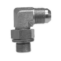 Midland Metal 7205NWO1020 90-deg Elbow, 5/8-in Male JIC x M20 Male Adjustable O-Ring Boss, Steel
