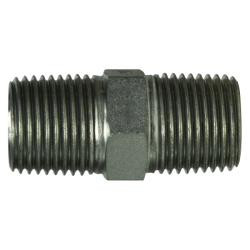 Midland Metal 9000-08-06 Hex Nipple, 1/2-in Male BSPT x 3/8-in Male BSPT, Steel