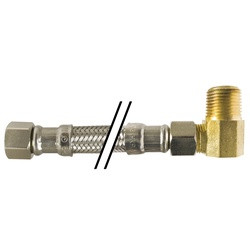 Midland Metal 923686 Dishwasher Connector with Elbow, 120-in L, Stainless Steel Braid