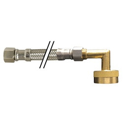 Midland Metal PSP-72DWH-612-EL-LF Dishwasher Connector with Elbow, 96-in L, 3/8-in Compression x 3/4-in FGH, Brass
