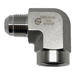 STAINLESS ADAPTERS SS2502-20-20 90-deg Female Elbow, 1-1/4-in Male JIC x 1-1/4-in Female NPTF, Stainless Steel