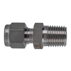 Midland Metal Mid-Lok Mid-Lok SSC240468 Male Pipe Adapter, 3/8-in Tube x 1/2-in Male NPT, Stainless Steel