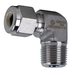 Midland Metal Mid-Lok Mid-Lok SSC250188 90-deg Male Elbow, 1/2-in Tube x 1/2-in Male NPT, Stainless Steel