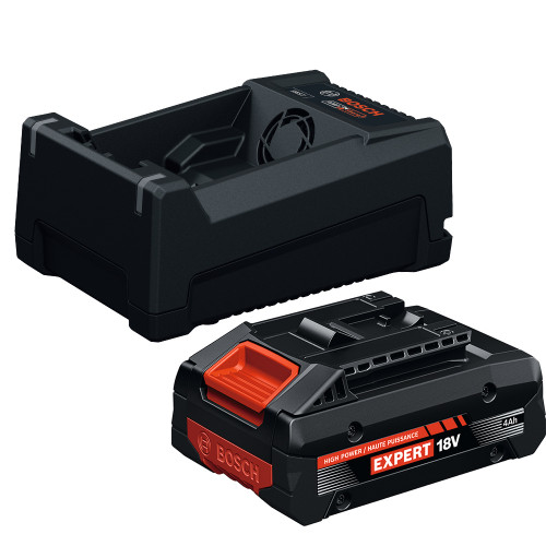 Bosch GXS18V-25N14X 18V Starter Kit with (1) Expert 4 Ah and (1) 12v/18v Multi-Voltage Charger