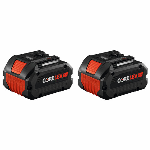 Bosch GBA18V60-2PK 18V CORE18V Lithium-Ion 6 Ah High Power Battery, 2-Pack