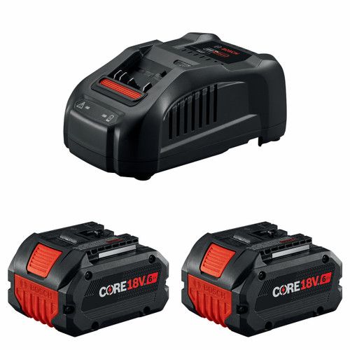 Bosch GXS18V-20N26 18V Starter Kit with (2) CORE18V 6 Ah High Power Batteries and (1) 18V Fast Battery Charger